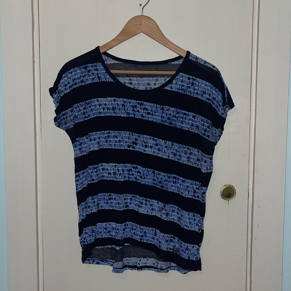 Navy and blue striped shirt